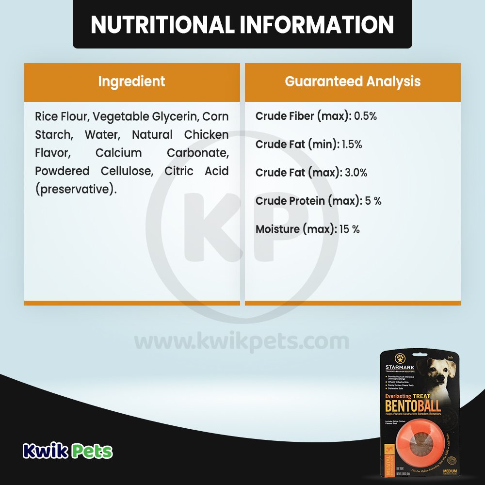 Starmark Bento Ball Dog Toy Orange Medium