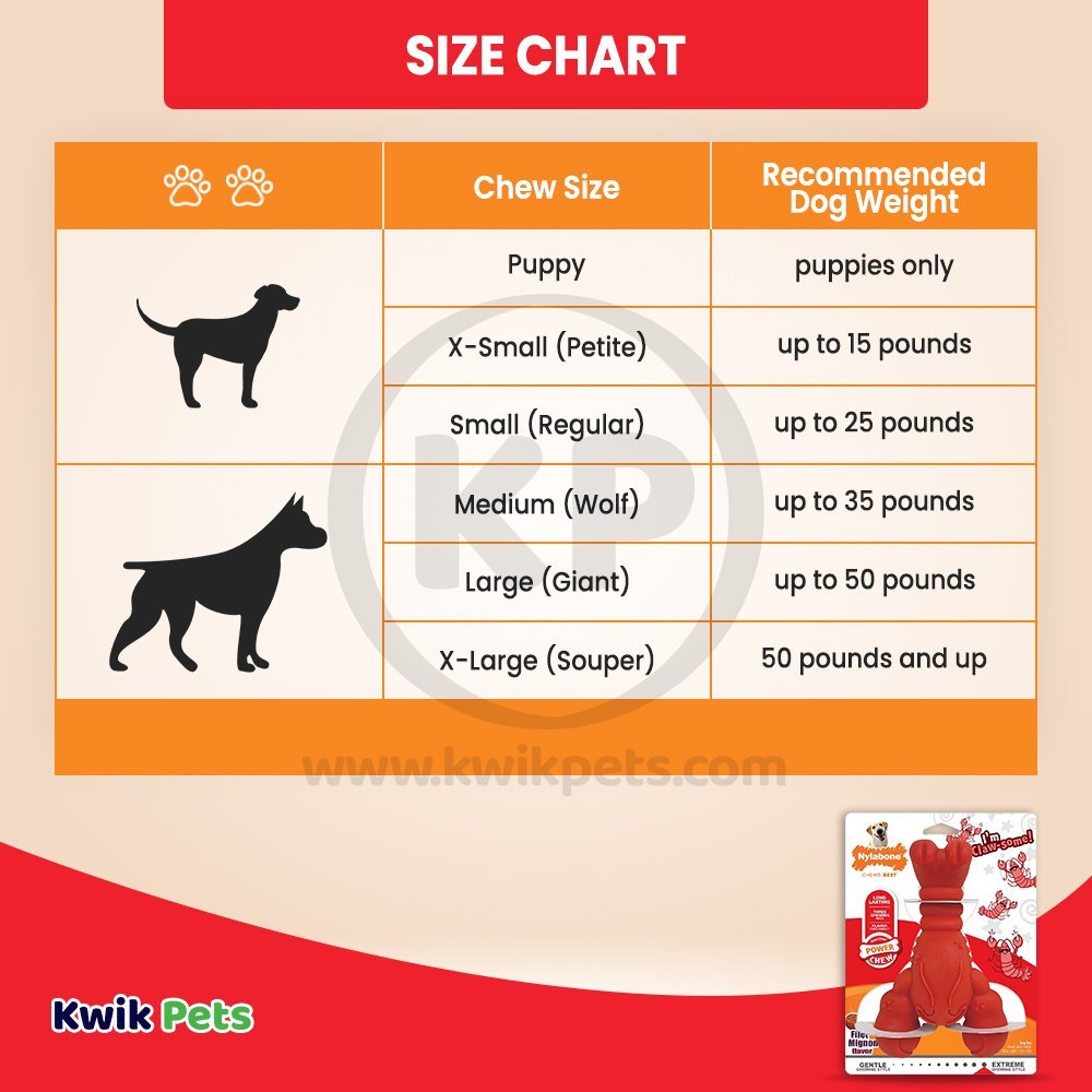 Nylabone Power Chew Lobster Dog Toy Filet Mignon XL/Souper - 50+ lb