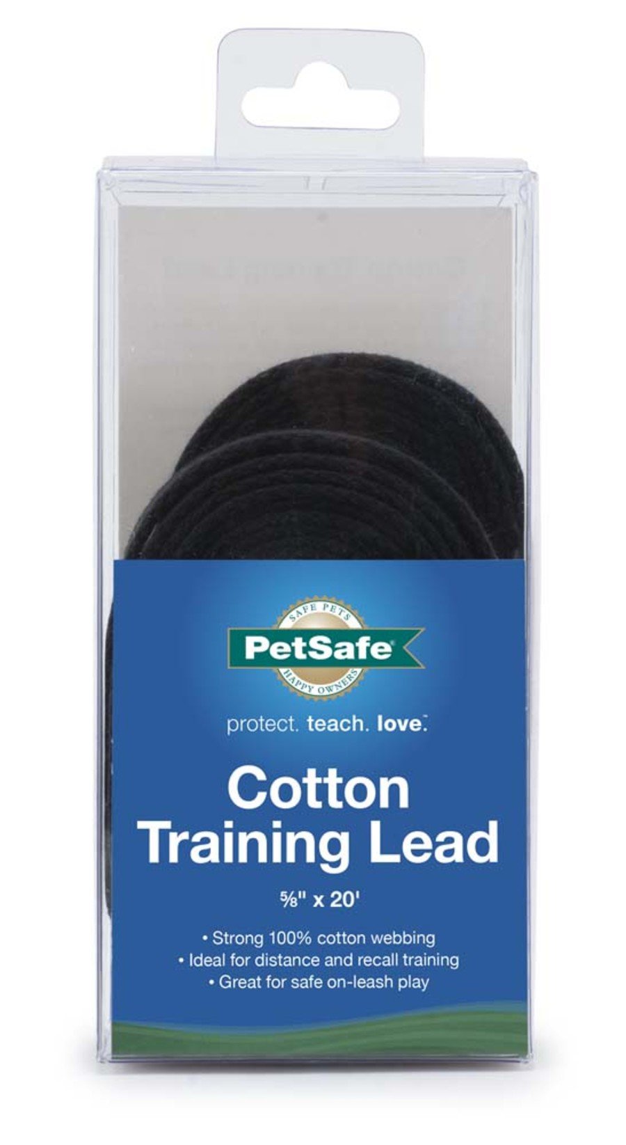 PetSafe Cotton Training Lead for Dogs Black 5/8 In X 20 ft