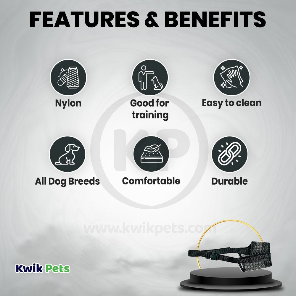 Coastal Best Fit Adjustable Mesh Dog Muzzle 9.5-in