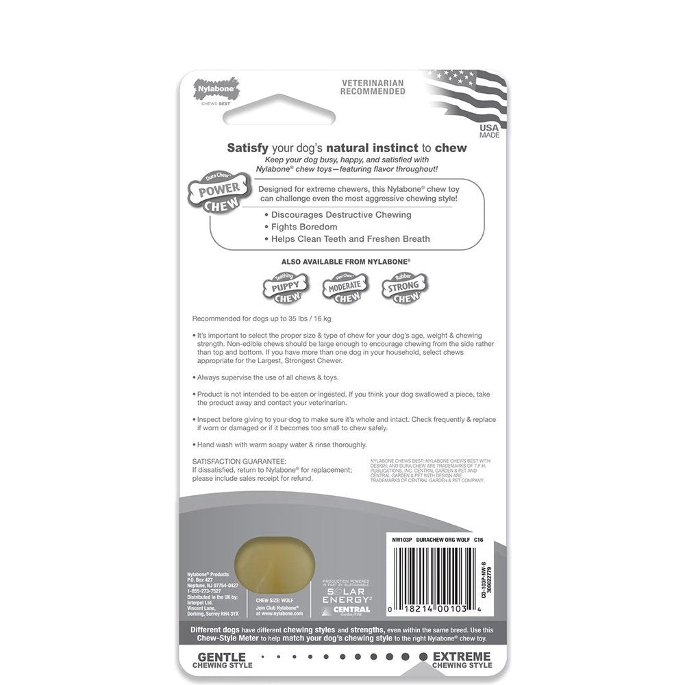 Nylabone Power Chew Dog Toy Original Medium/Wolf - Up To 35 lbs