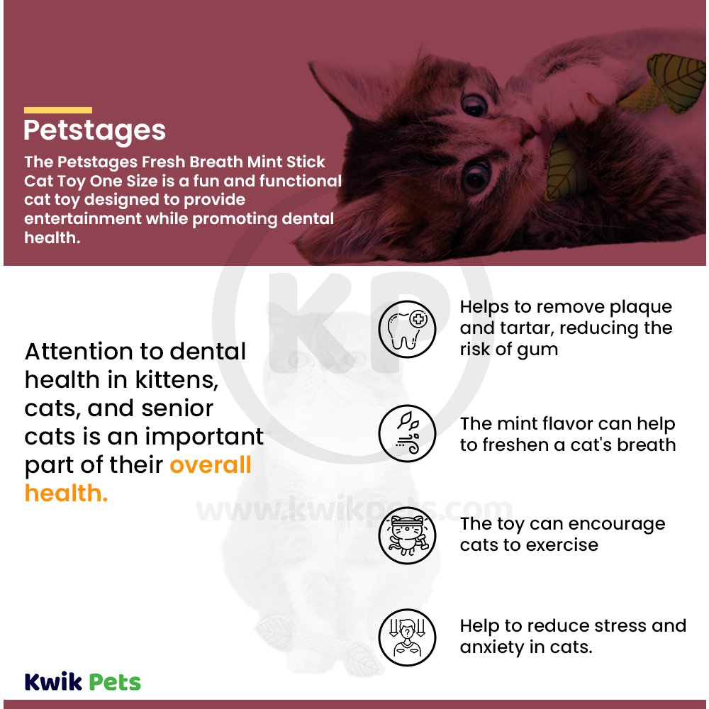 Petstages Fresh Breath Mint Stick Cat Toy One Size