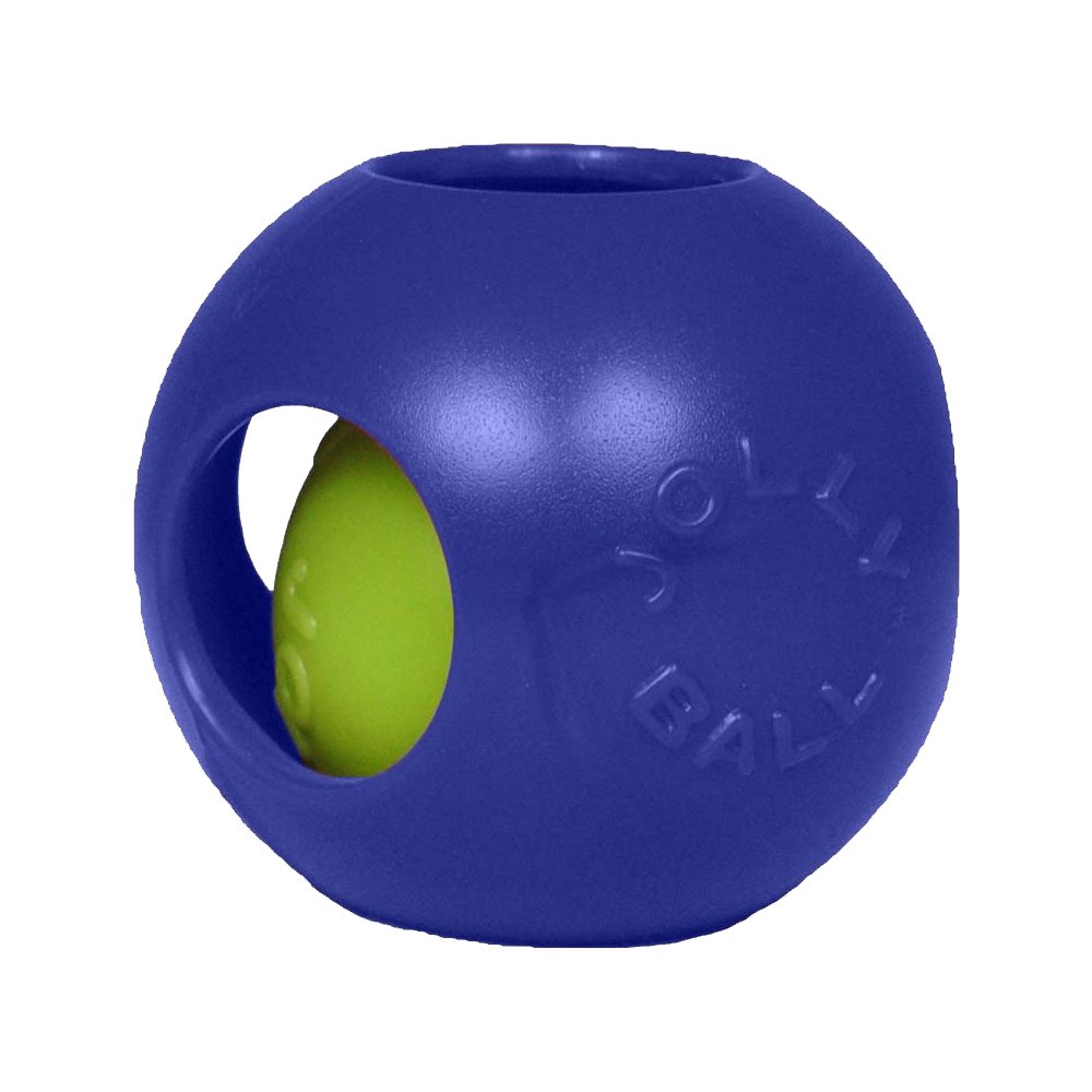 Jolly Pet Teaser Ball Dog Toy Blue Medium 6-in