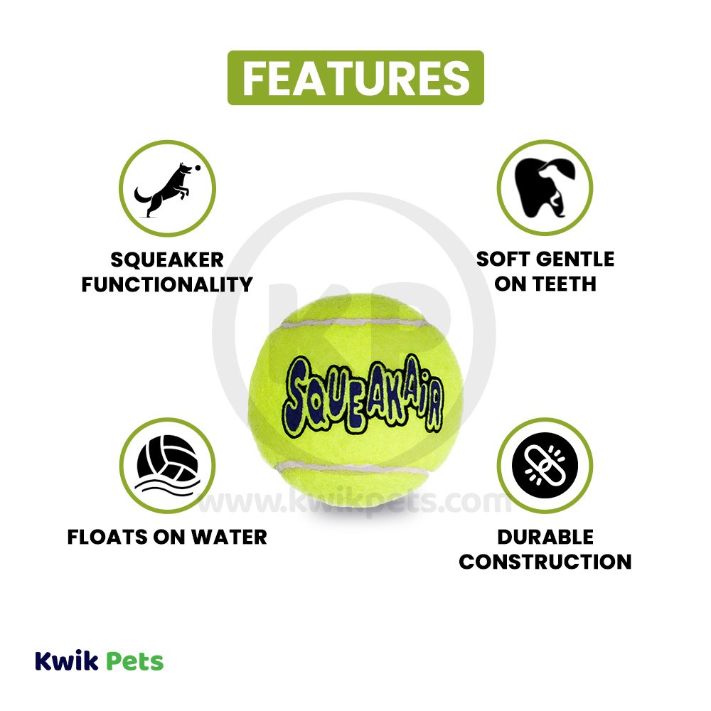 KONG AirDog Squeakair Tennis Ball Dog Toy Large