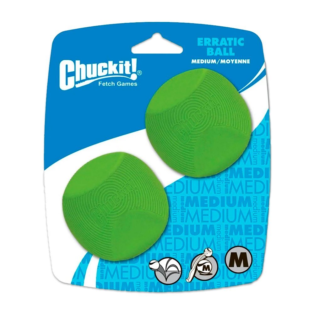 Chuckit! Erratic Ball Dog Toy Green Medium 2 Count