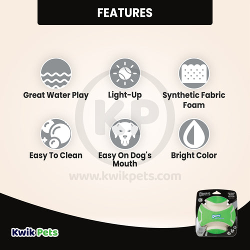 Chuckit! Kick Fetch Max Glow Dog Toy Green/White Large