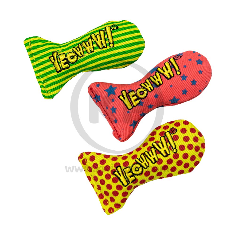 Yeowww! Stinkies Sardines Catnip Cat Toy Assorted 3 Count 3-in