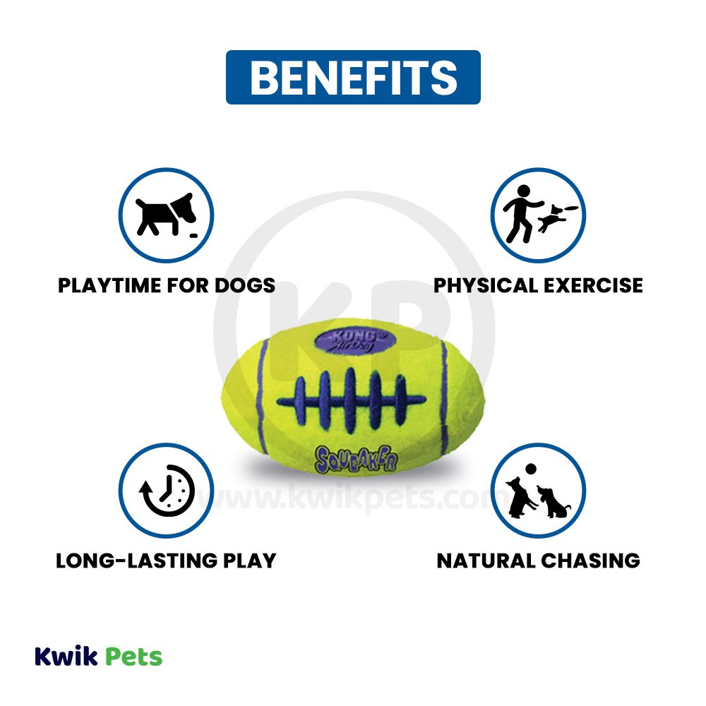 KONG Air Dog Squeaker Football Dog Toy Medium
