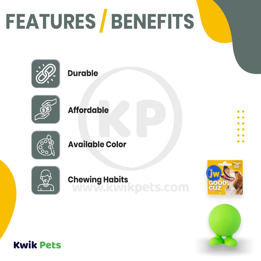 JW Pet Good Cuz Dog Toy Assorted Medium