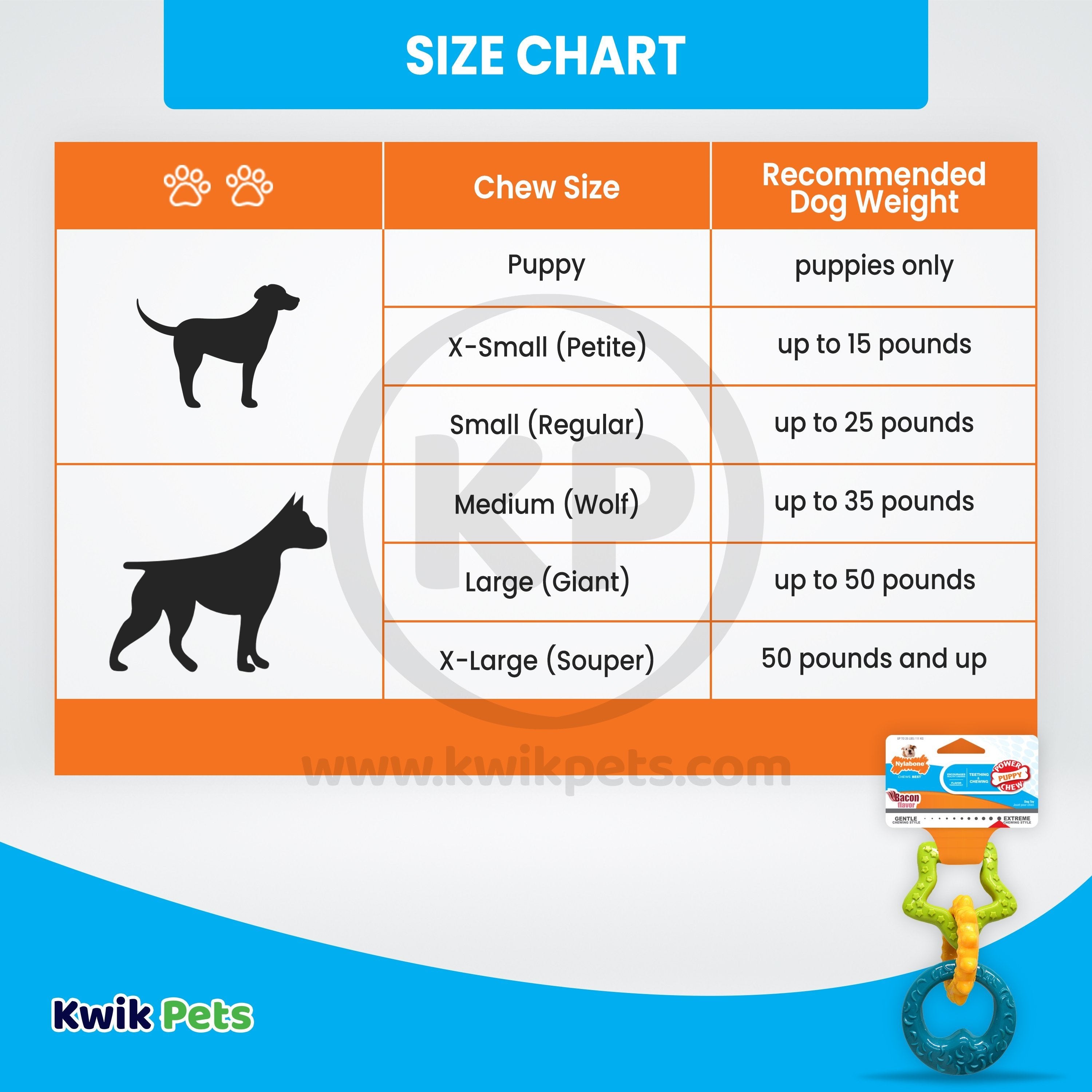 Nylabone Puppy Power Chew Teething Rings Toy Bacon Small/Regular - Up To 25 Ibs