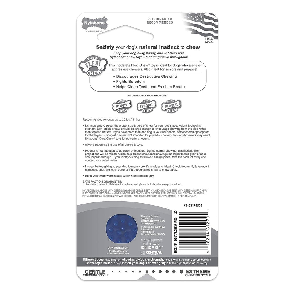 Nylabone Moderate Chew Textured Dog Dental Toy Chicken Small/Regular - Up To 25 lbs