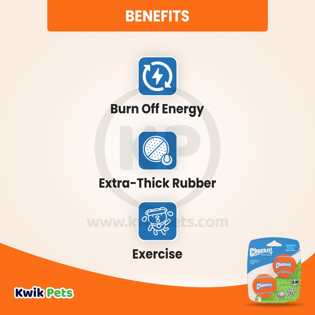 Chuckit! Tennis Ball Dog Toy Shrink Sleeve Blue/Orange Small 2 Count