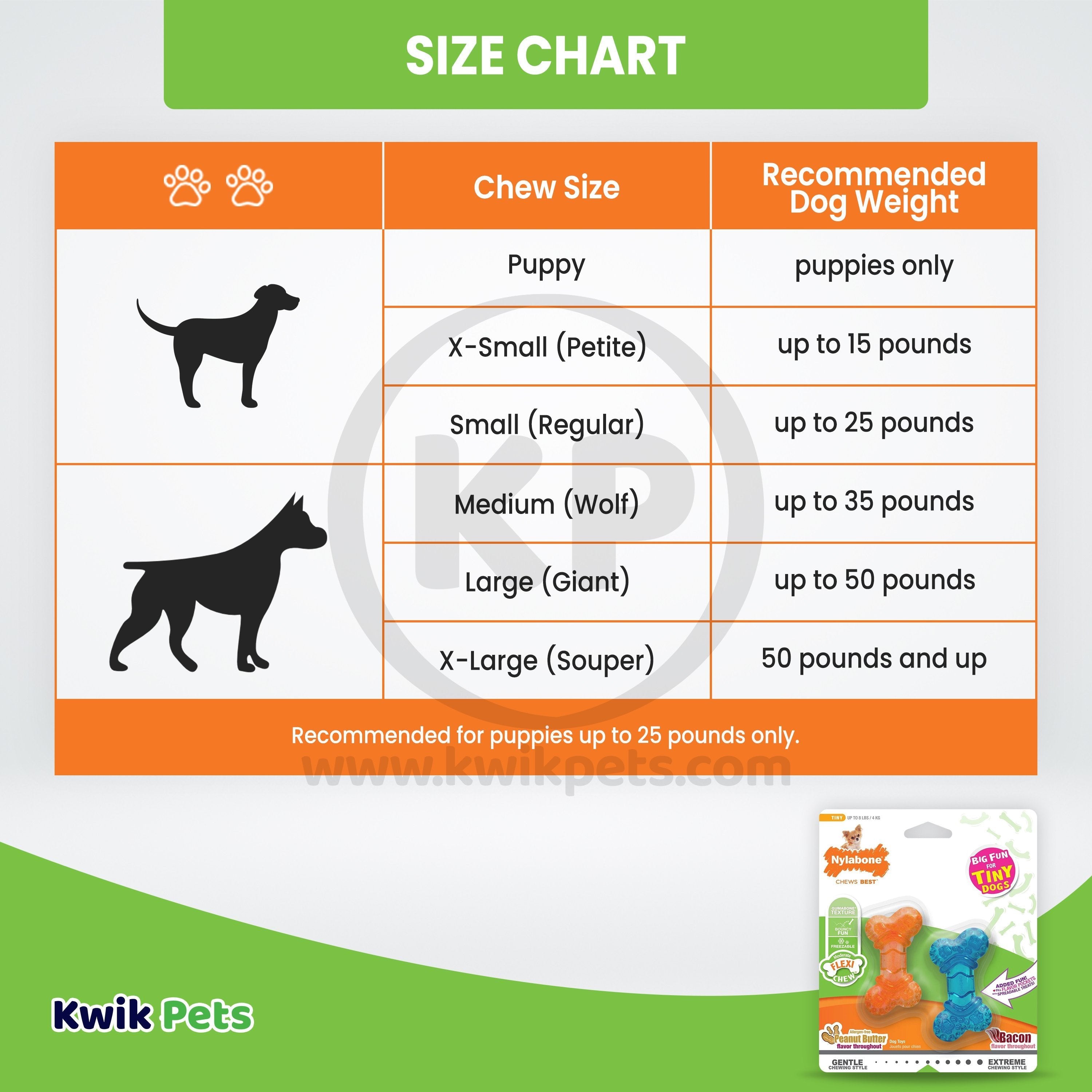 Nylabone Moderate FlexiChew Bone Dog Toy Peanut Butter & Bacon XXS/Tiny - Up To 8 lbs 2 Count