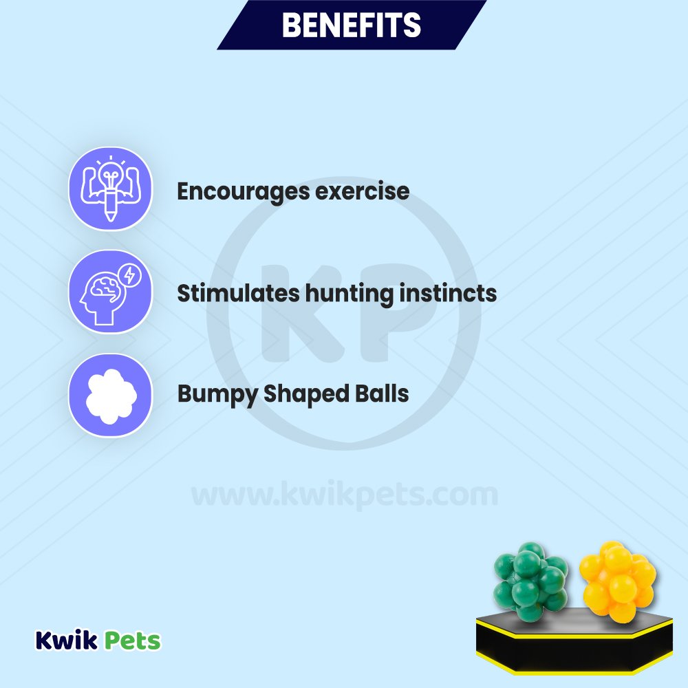 Spot Atomic Rubber Bouncing Ball Cat Toy Assorted 2 Count