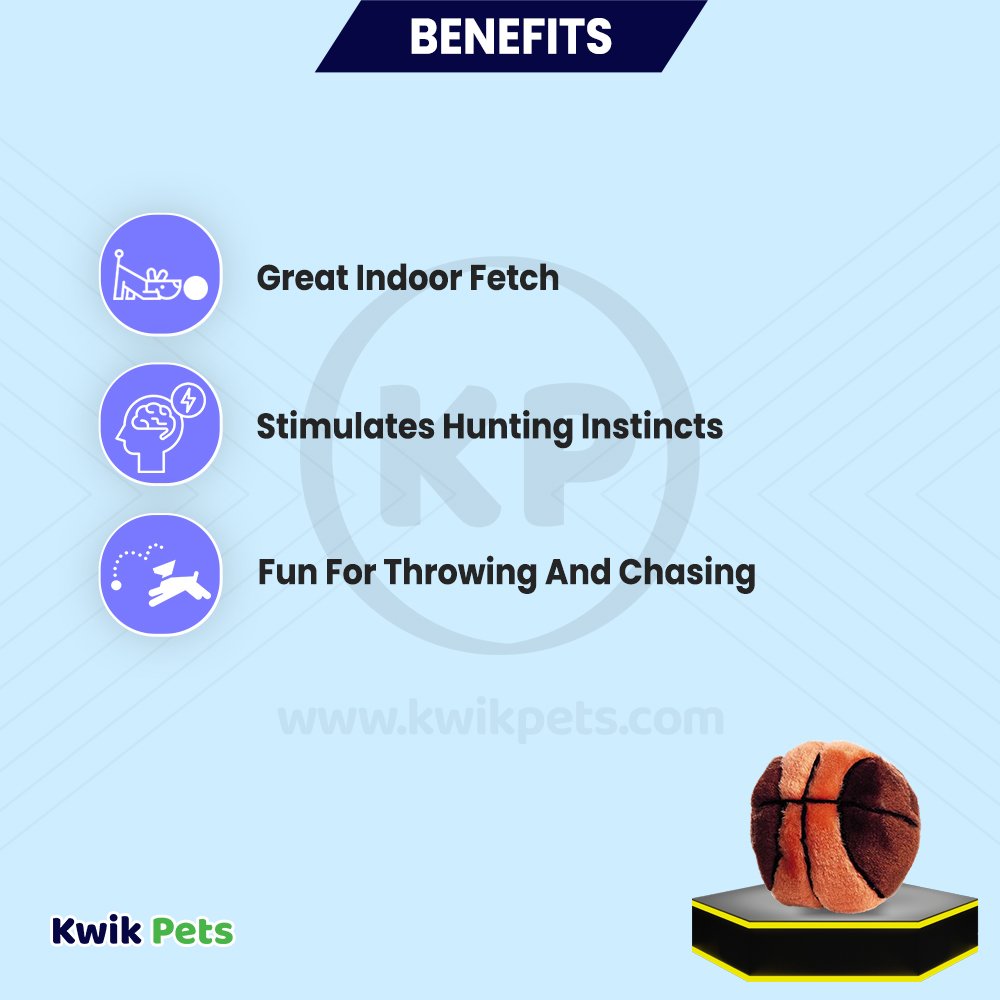 Ethical Pet Plush Dog Toy Basketball 4.5-in