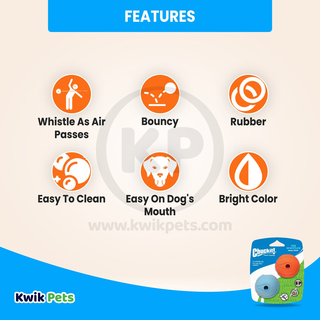 Chuckit! The Whistler Ball Dog Toy Assorted Small 2 Count