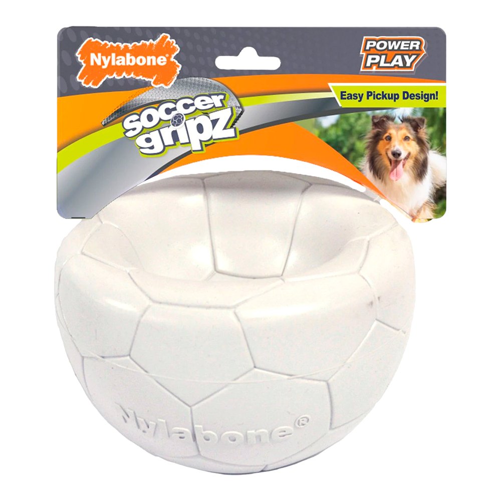 Nylabone Power Play Soccer Gripz Dog Toy Medium/Wolf - Up To 35 lbs
