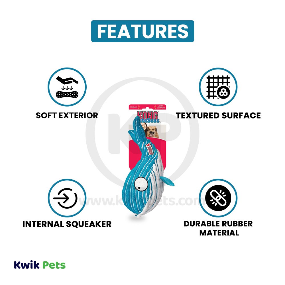 KONG CuteSeas Whale Dog Toy Medium