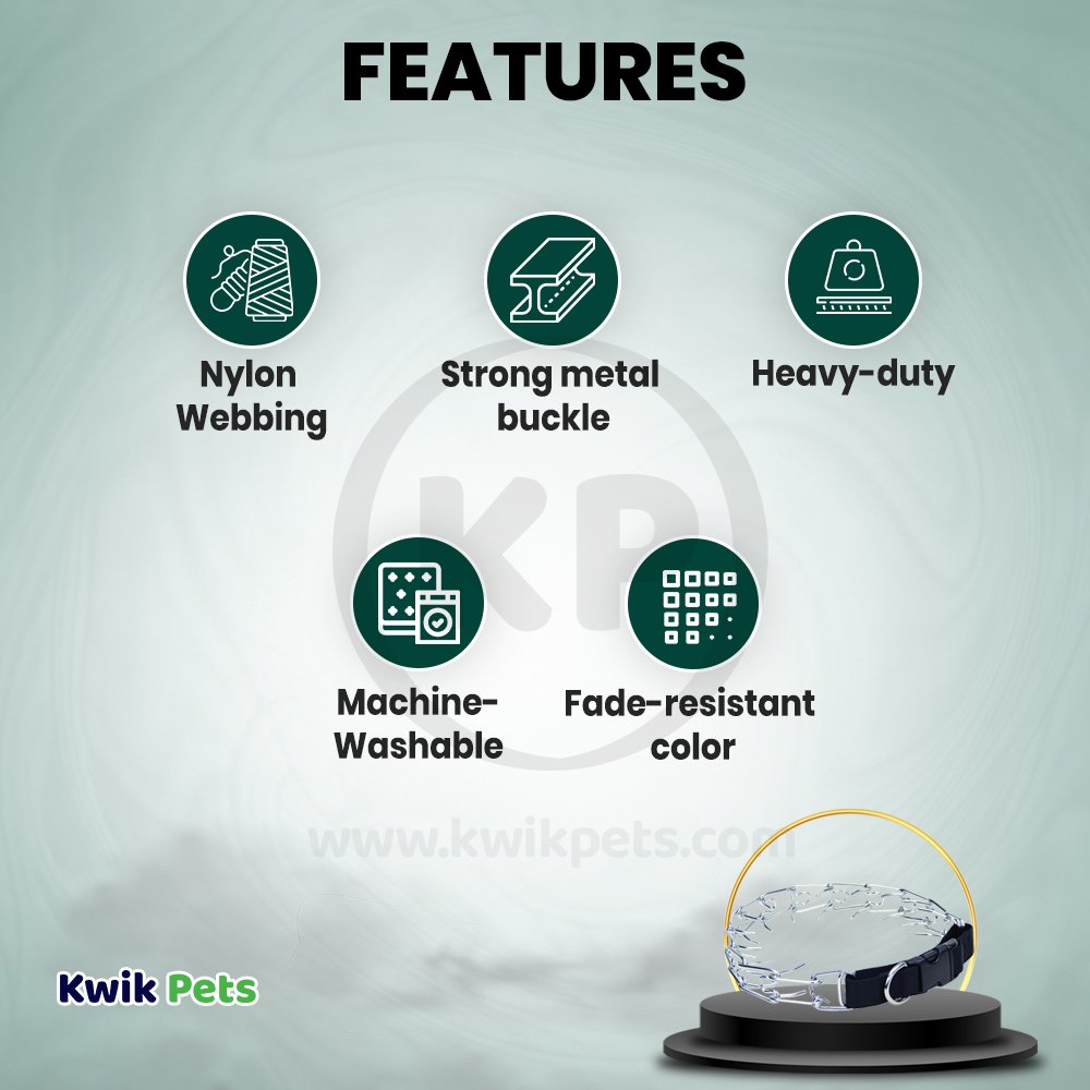 Coastal Titan Easy-On Prong Dog Training Collar with Buckle Black 2 mm x 14 in