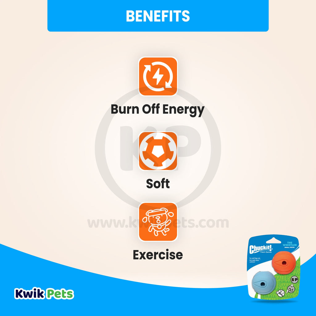 Chuckit! The Whistler Ball Dog Toy Assorted Small 2 Count