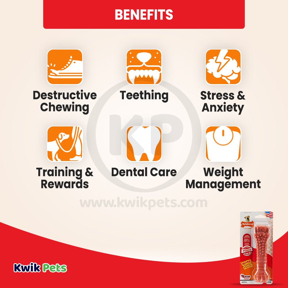 Nylabone Power Chew Dog Toy Bacon XL/Souper - 50+ lbs