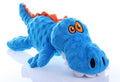 goDog Gator Chew Guard Technology Squeaky Plush Dog Toy Blue Large