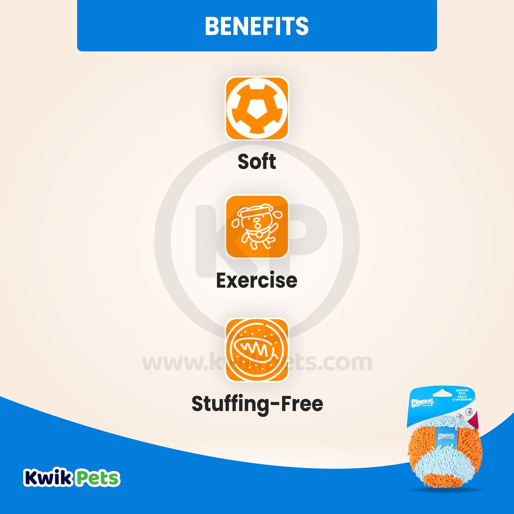 Chuckit! Indoor Ball Dog Toy Blue/Orange Medium