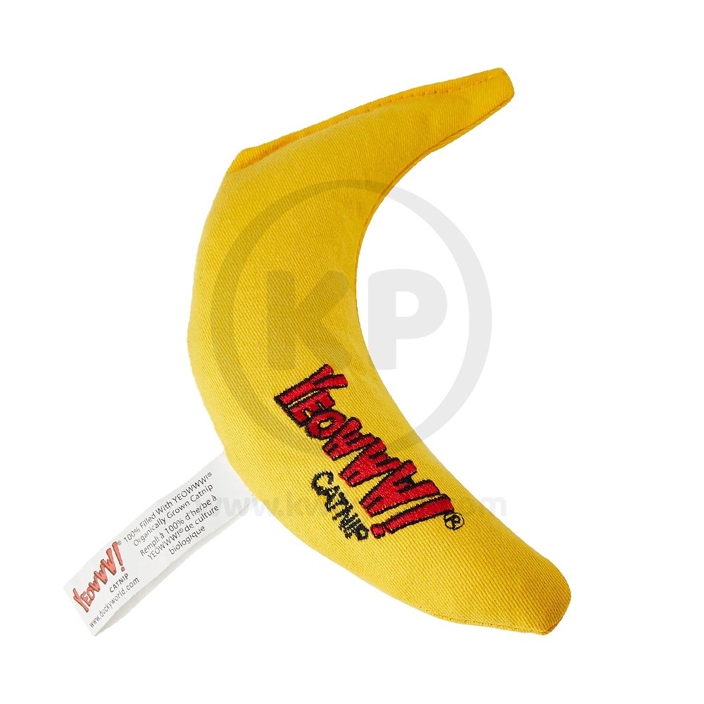 Yeowww! Chi-CAT-a Banana Catnip Cat Toy Yellow 7-in