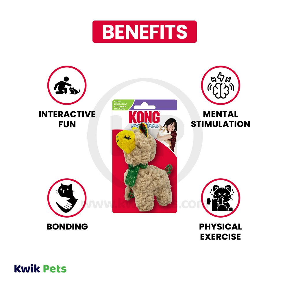 KONG Holiday Softies Scrattles Llama Cat Toy One Size