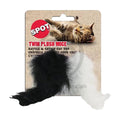 Spot Twin Plush Mice Rattle & Catnip Cat Toy Black & White 2 Count 4.5-in