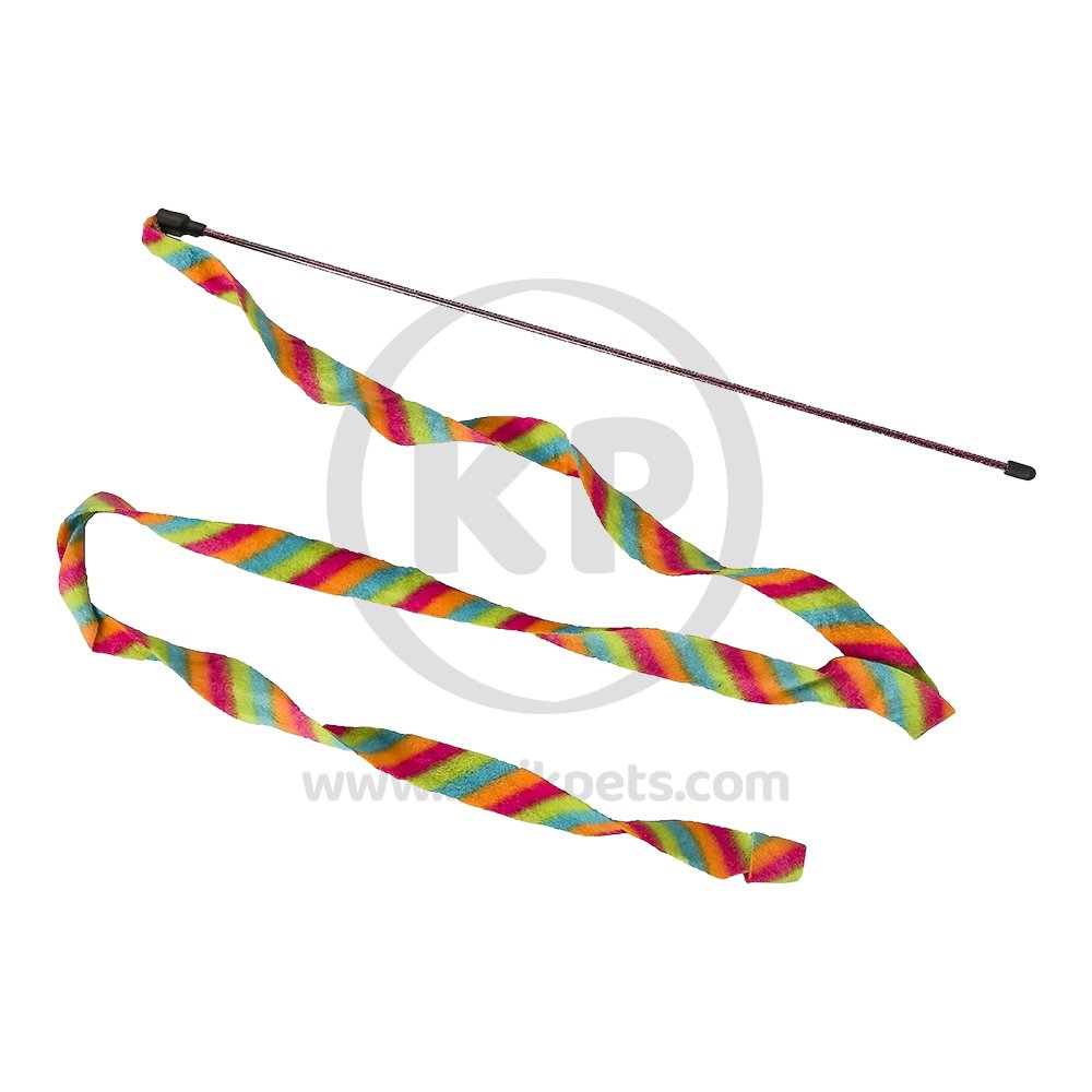 Ethical Pet Cat Prancer Fleece Frenzy Wand Cat Toy Assorted One Size