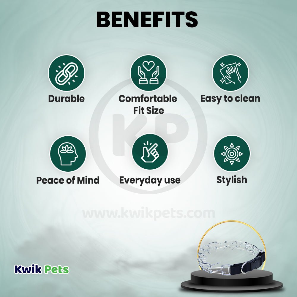 Coastal Titan Easy-On Prong Dog Training Collar with Buckle Black 3.3 mm x 20 in