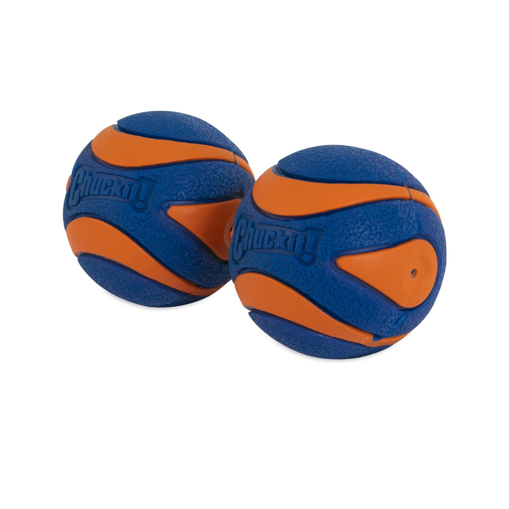 Chuckit! Ultra Squeaker Balls Dog Toy Blue/Orange Medium 2 Count
