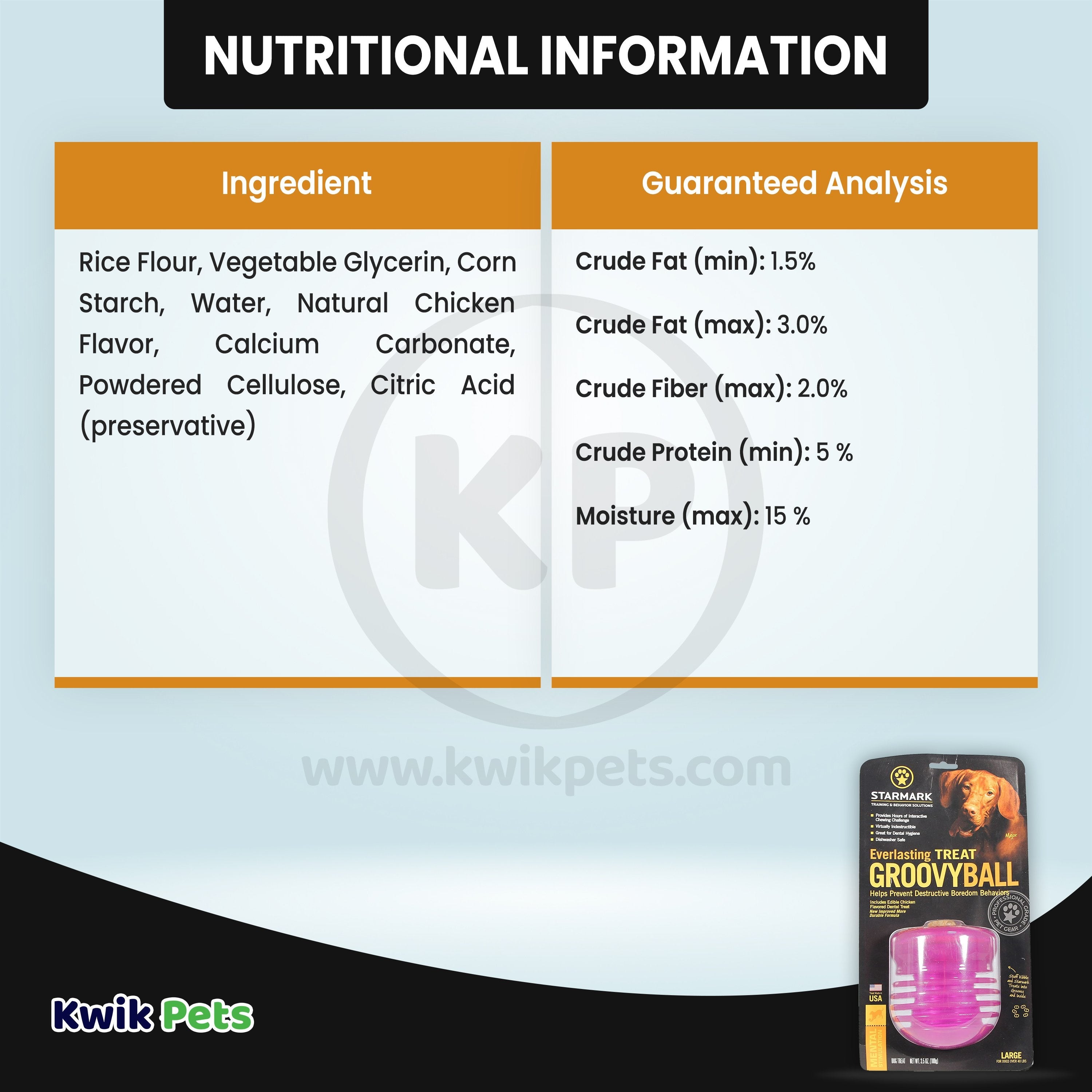 Starmark Everlasting Dog Treat Groovy Ball Chew Toy Large 3.5-oz