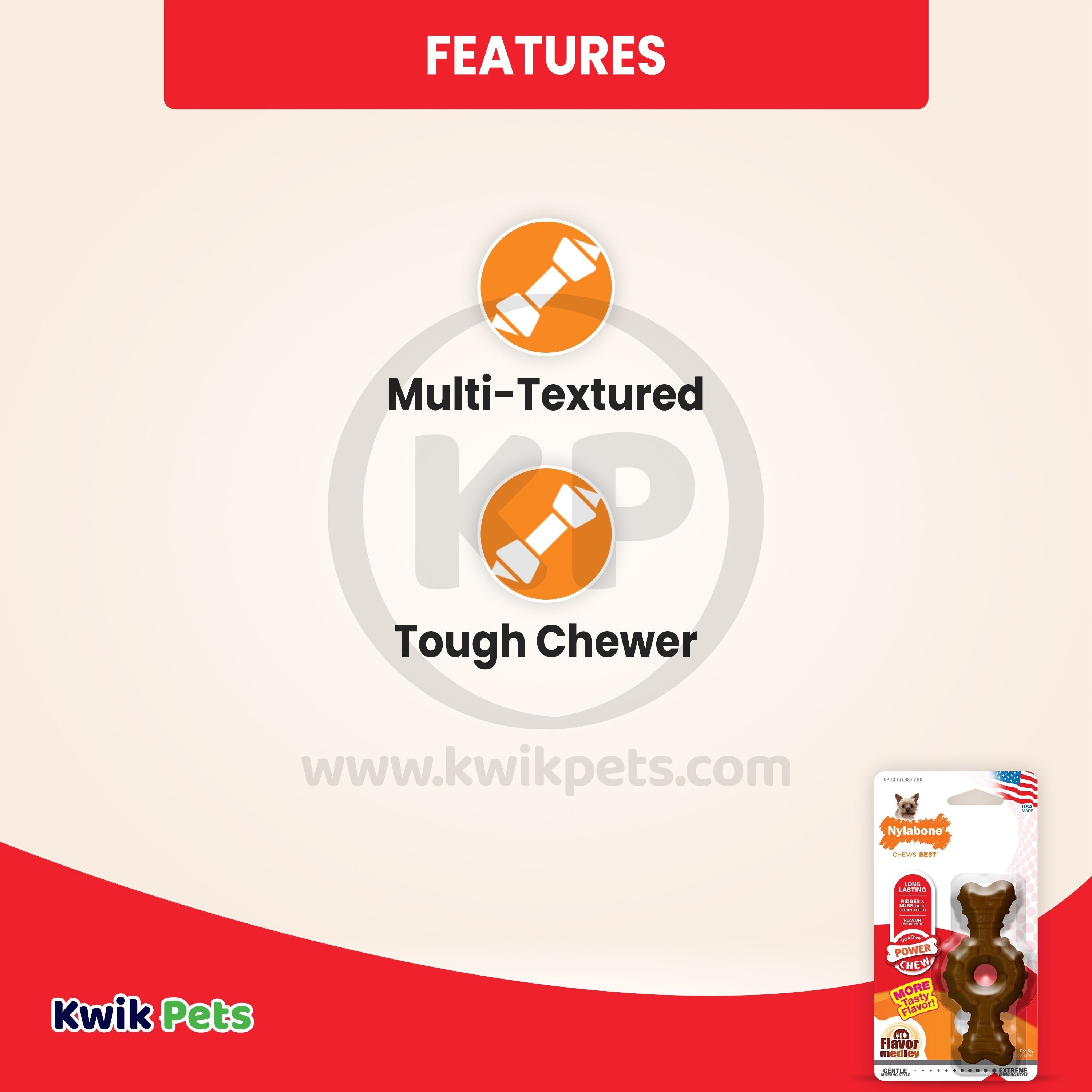 Nylabone Power Chew Ring Bone Dog Toy Medley Flavor XS/Petite - Up To 15 lbs