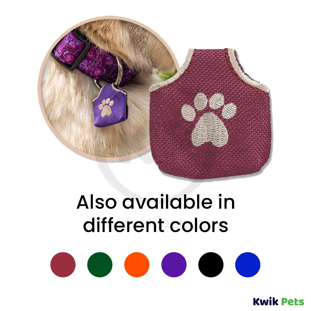 Woof Hoof Dog Tag Silencer Burgundy