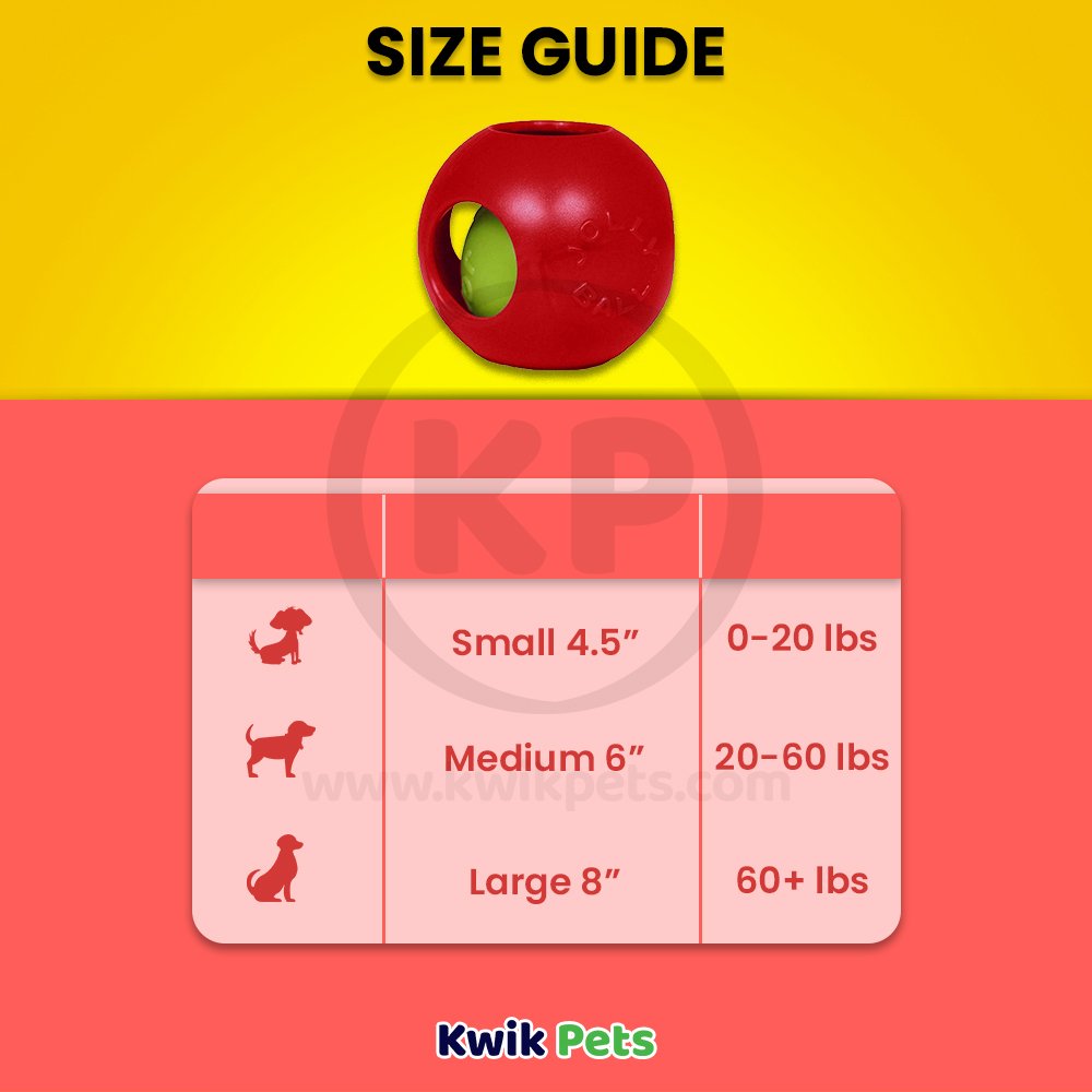 Jolly Pet Teaser Ball Dog Toy Red Large 8-in