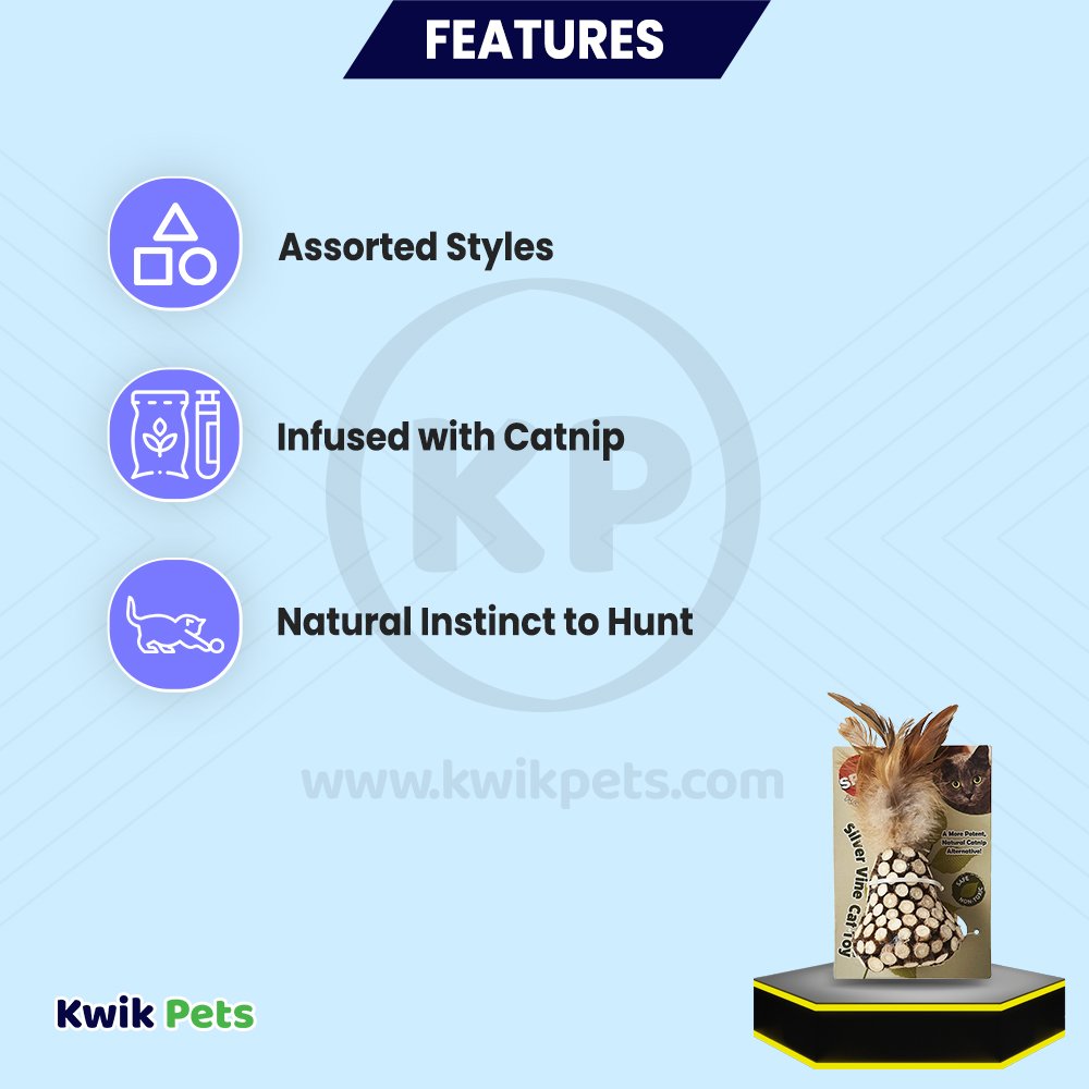 Spot Silver Vine Chunky Cat Toy Assorted Tan/Brown 6-in