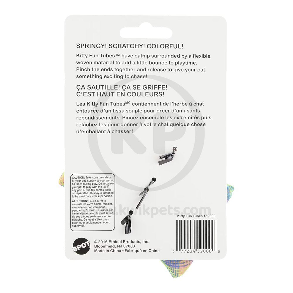 Spot Kitty Fun Tubes Catnip Cat Toy Assorted 3 Count 3.25-in