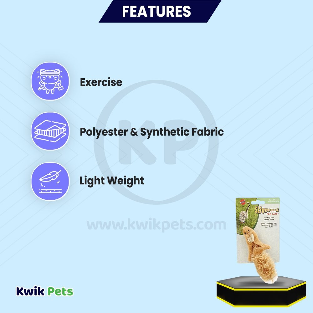 Skinneeez Forest Creatures Cat Toy with Catnip Assorted 4.75-in