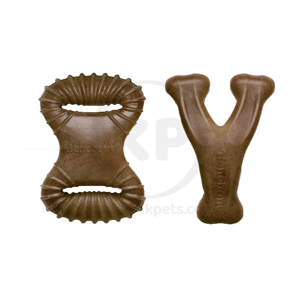Benebone Dental Chew & Wishbone Dog Chew Toy Bacon Tiny 2 Count