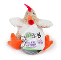 goDog Checkers Rooster Just For Me Chew Guard Technology Squeaky Plush Dog Toy White Mini