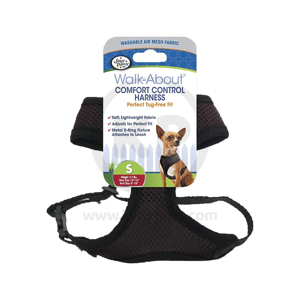Four Paws Comfort Control Dog Harness Black Small