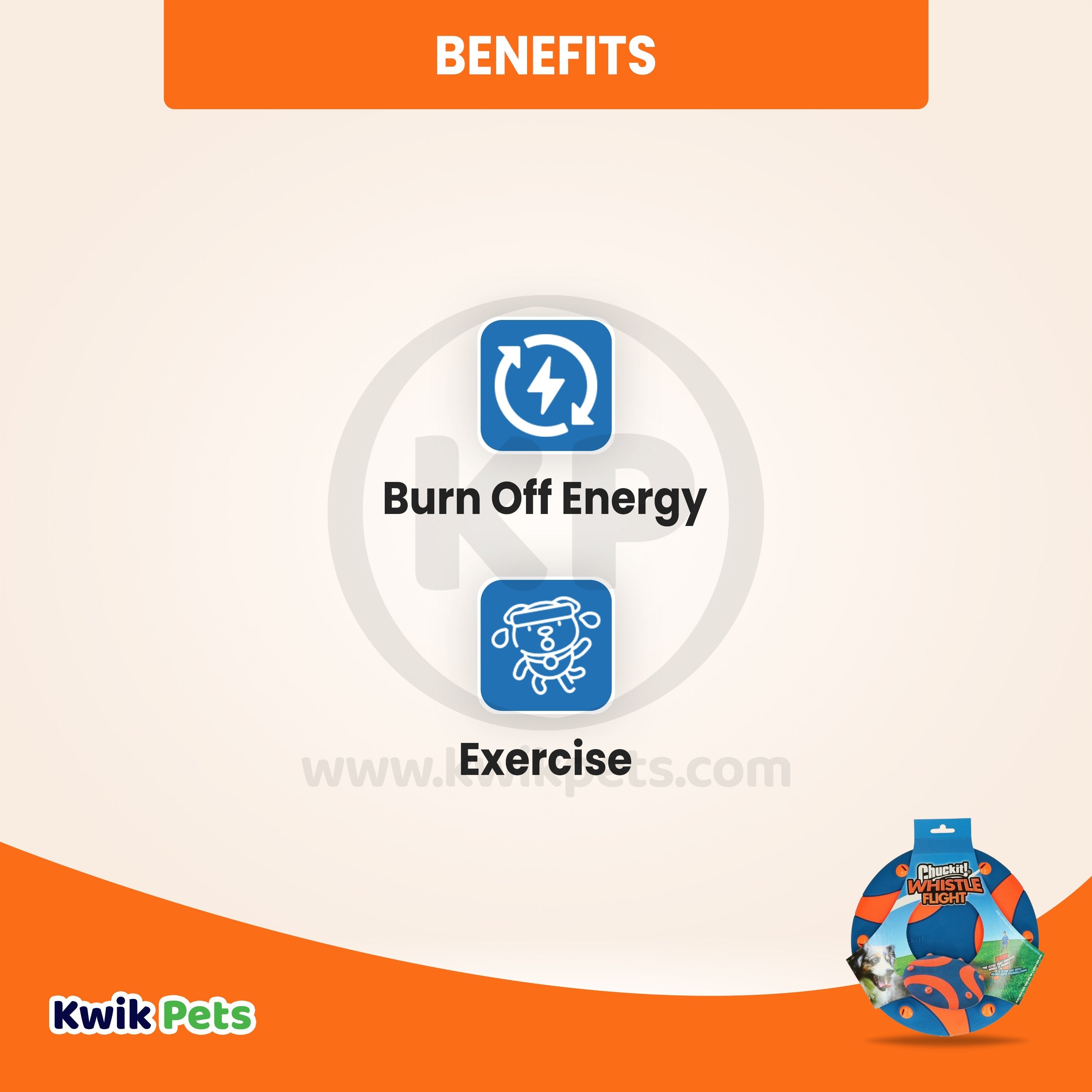 Chuckit! Whistle Flight Dog Toy Blue/Orange One Size