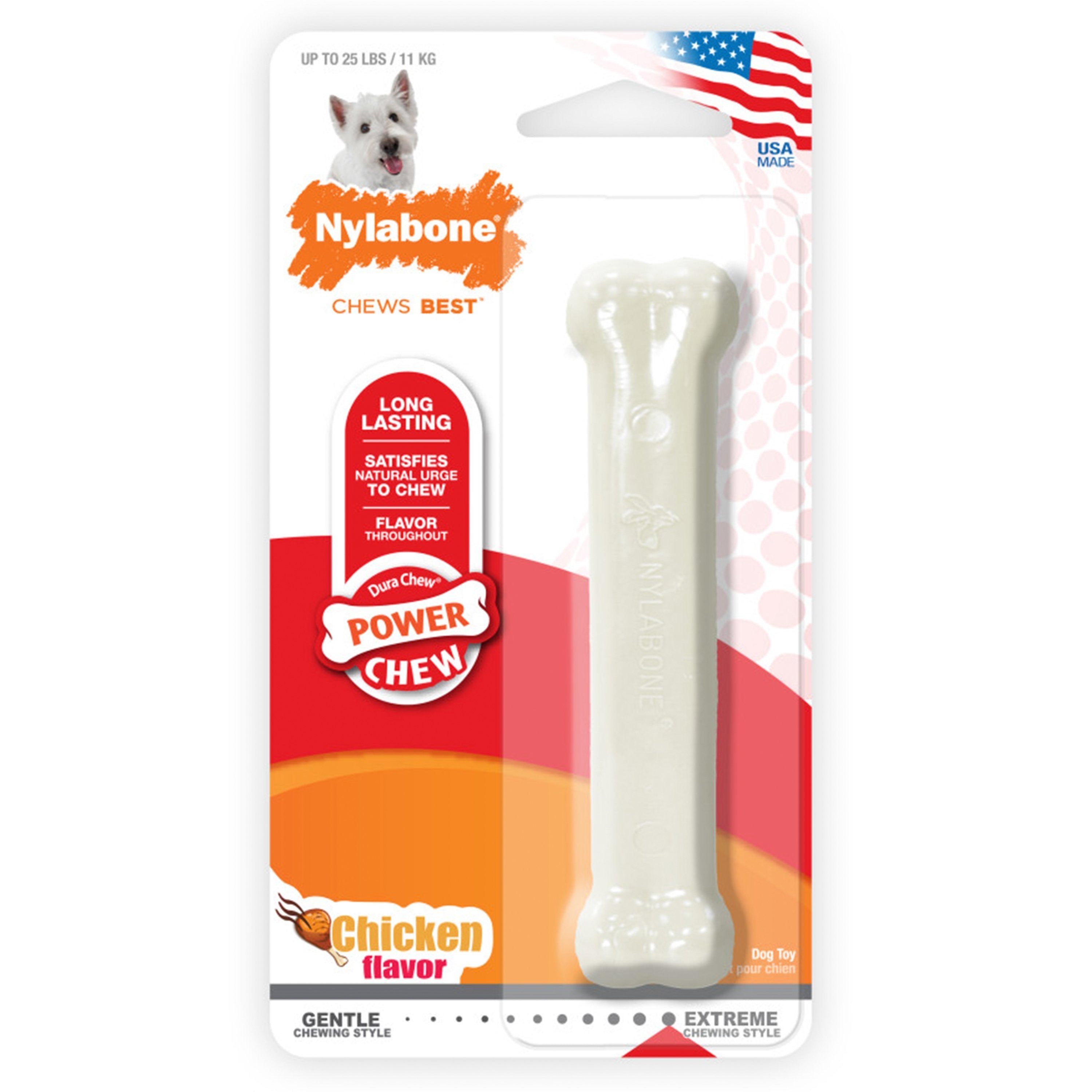 Nylabone Power Chew Dog Toy Chicken Small/Regular - Up To 25 Ibs