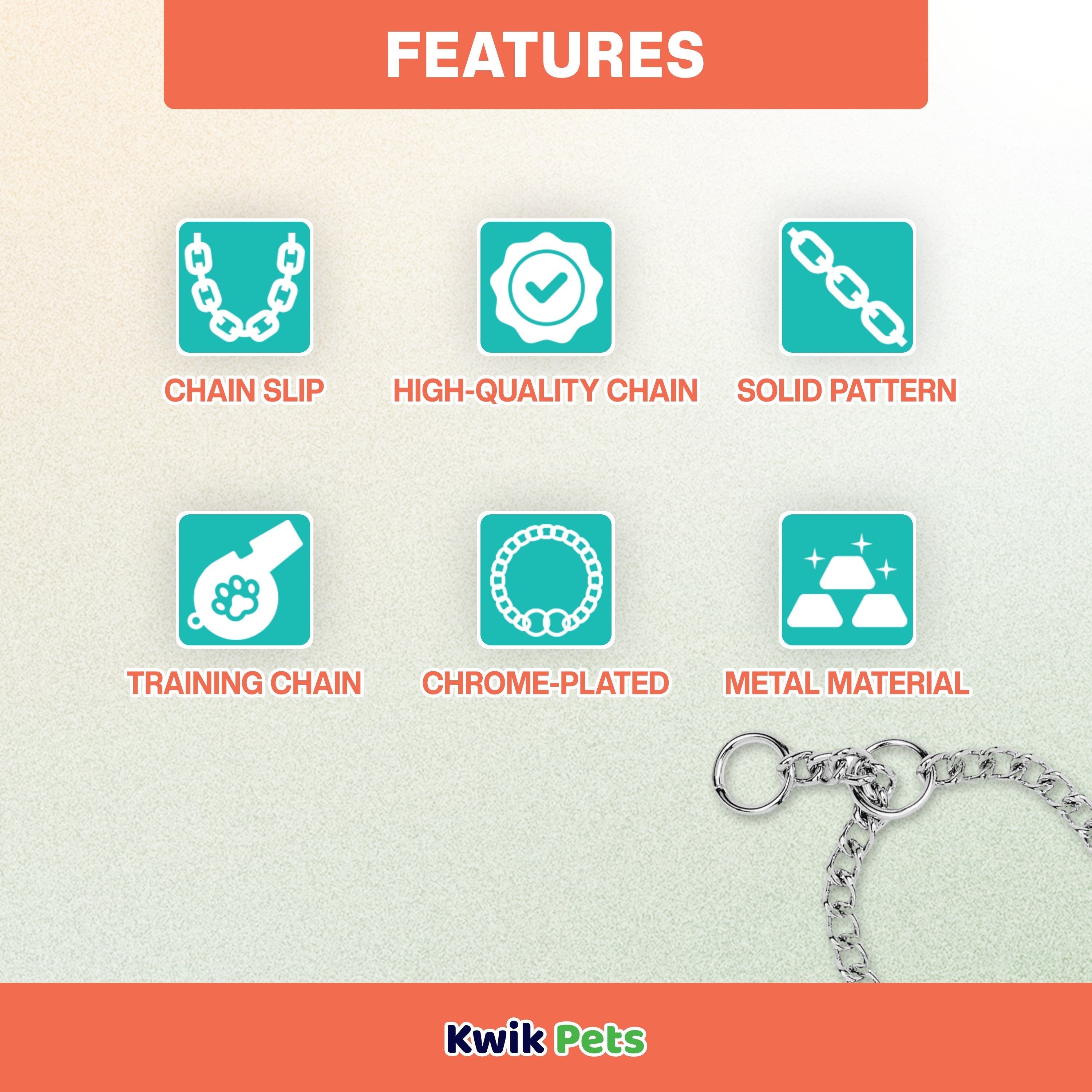 Herm Sprenger Dog Chain Training Collar 18-in Neck 2.0-mm Wide