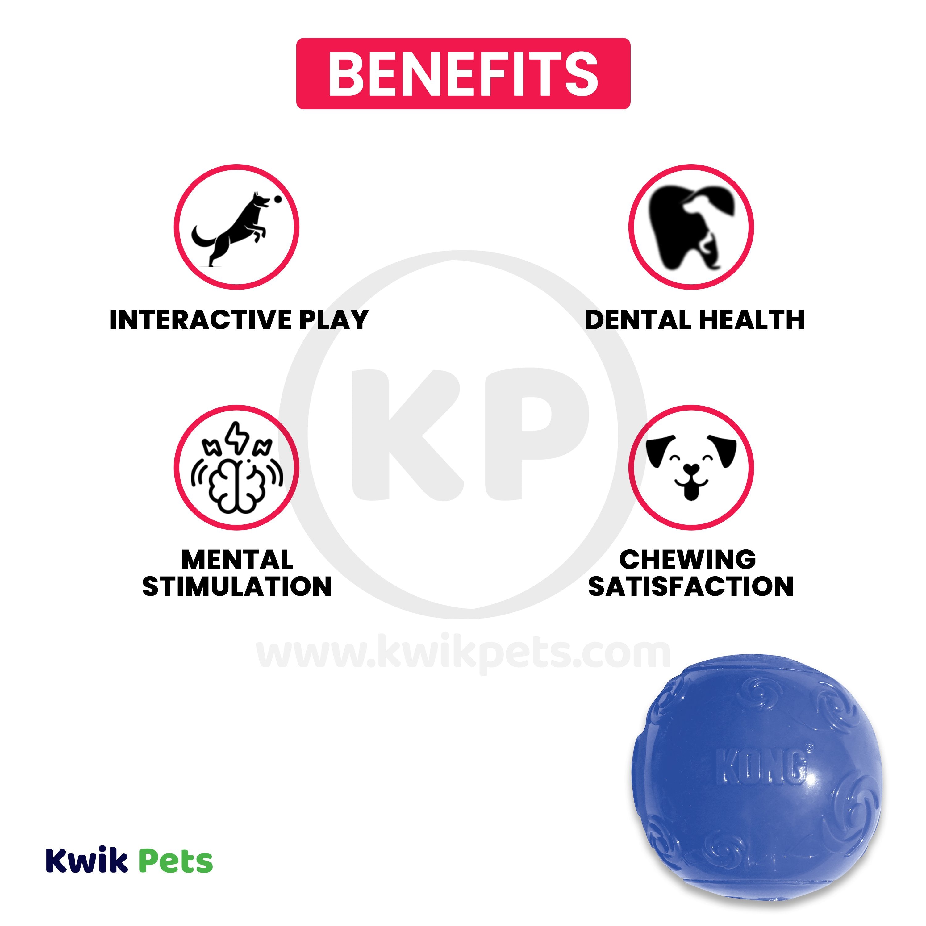 KONG Squeezz Ball Dog Toy Color Assorted Large