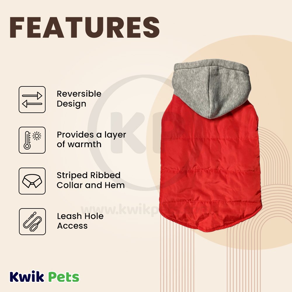 Fashion Pet Cosmo Vest w/Hood Red XL