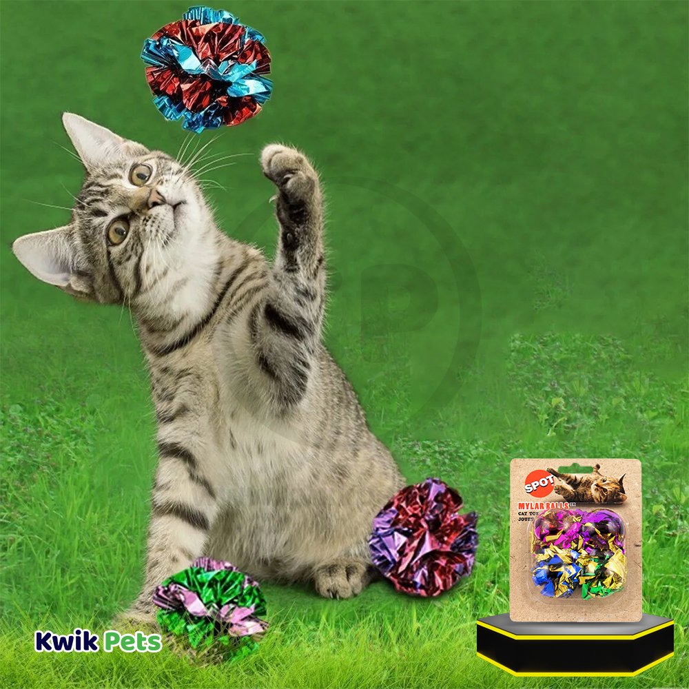 Spot Mylar Balls Cat Toy Multicolor 4 Count 1.5-in