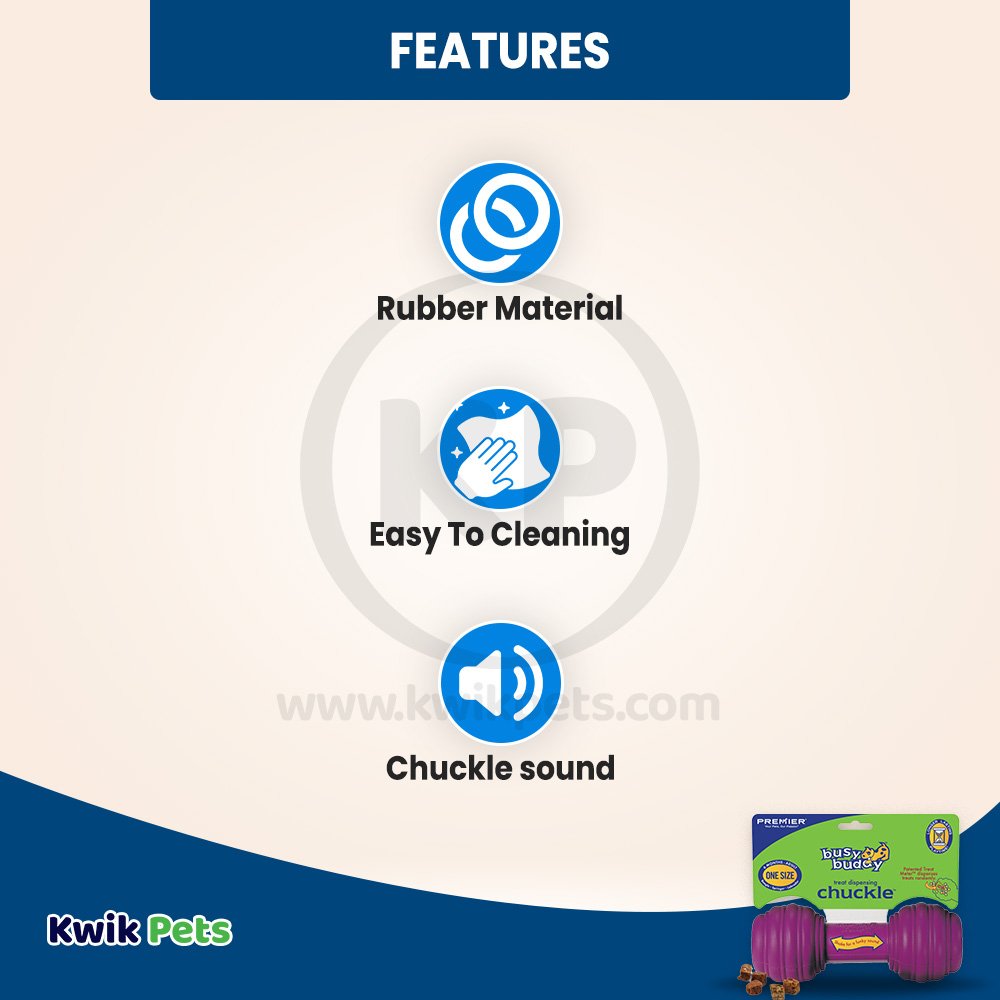 Busy Buddy Treat-Dispensing Chuckle Dog Toy Purple Medium/Large